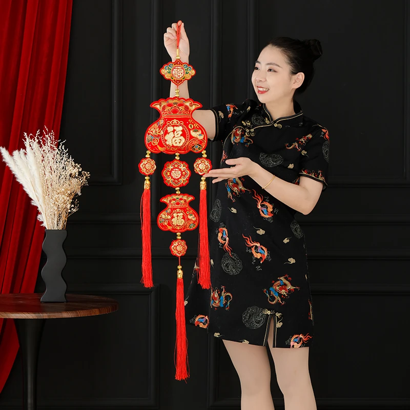 2025新款民族风场景布置特色福挂串新年乔迁电视墙装饰挂件