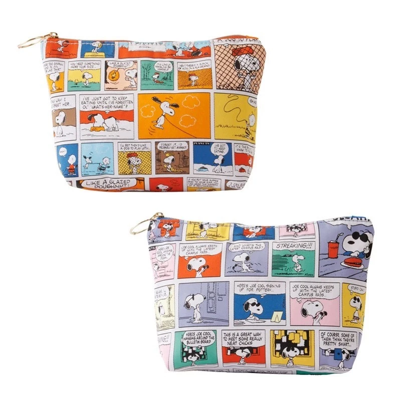 【狗子系列】棉帆布提花织造漫画格多用途小物收纳/化妆包