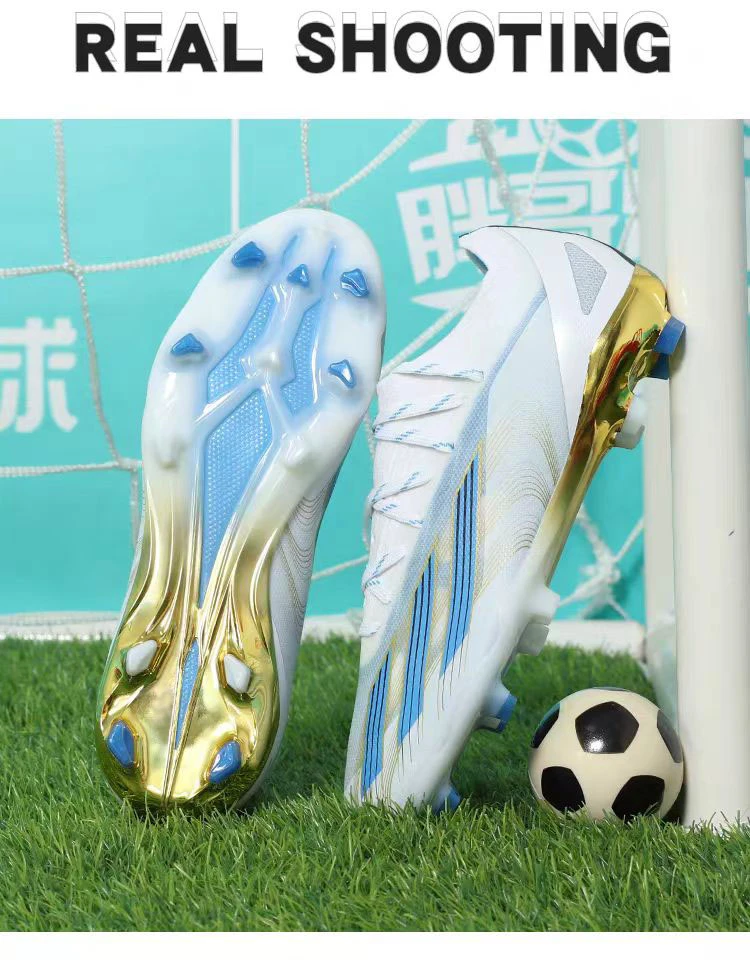 X23夏季新款足球鞋白月金长钉AG男女碎钉TF成人儿童35-45码