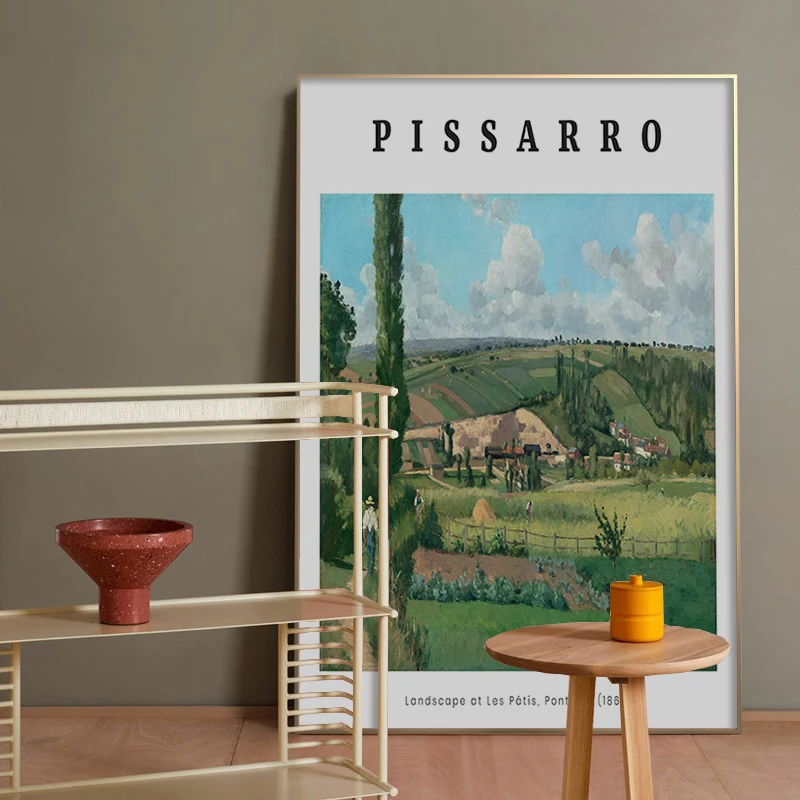 法式印象派风景复古海报田园风落地客厅墙壁面装饰画超大副挂版画