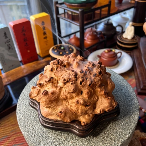 荔枝木天然自然香炉茶桌木器摆件