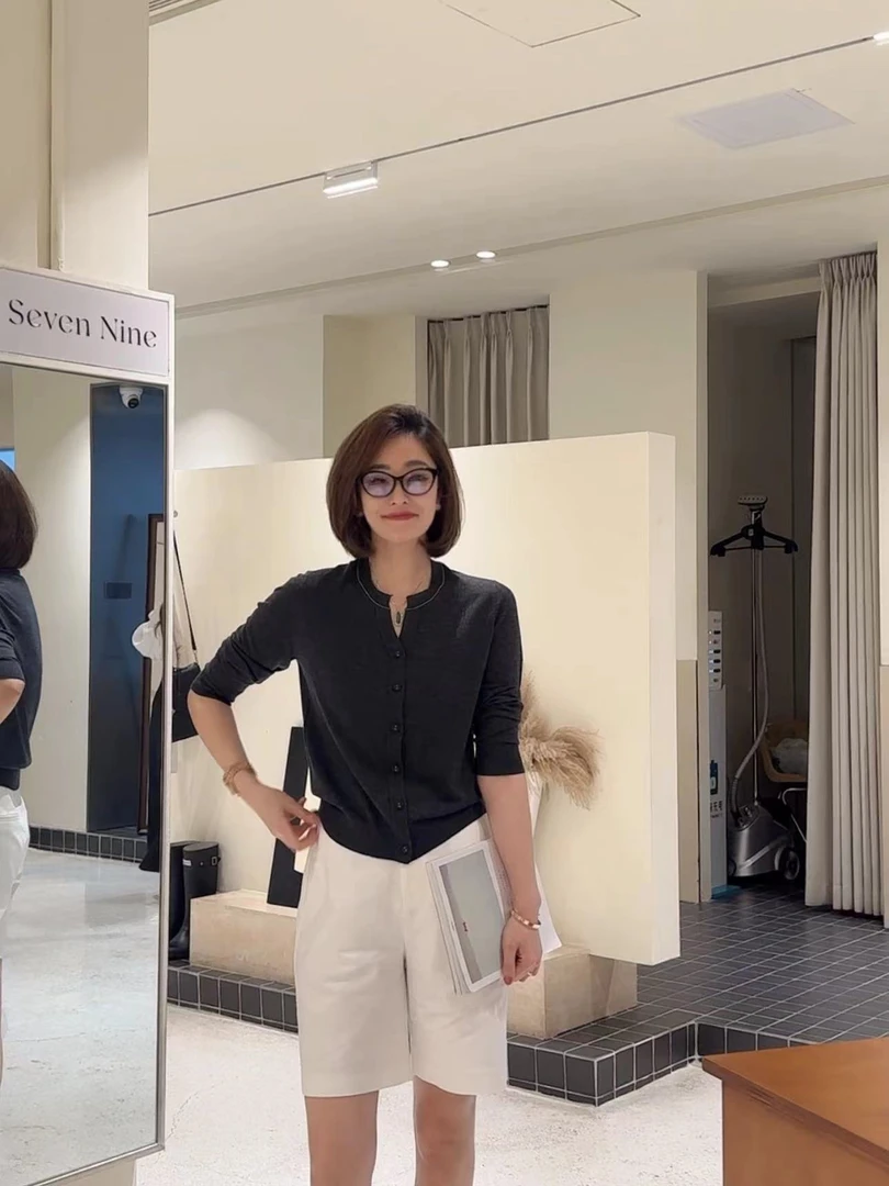 FIGO LOVE 秋季通勤气质款手工链条款包扣针织开衫89333