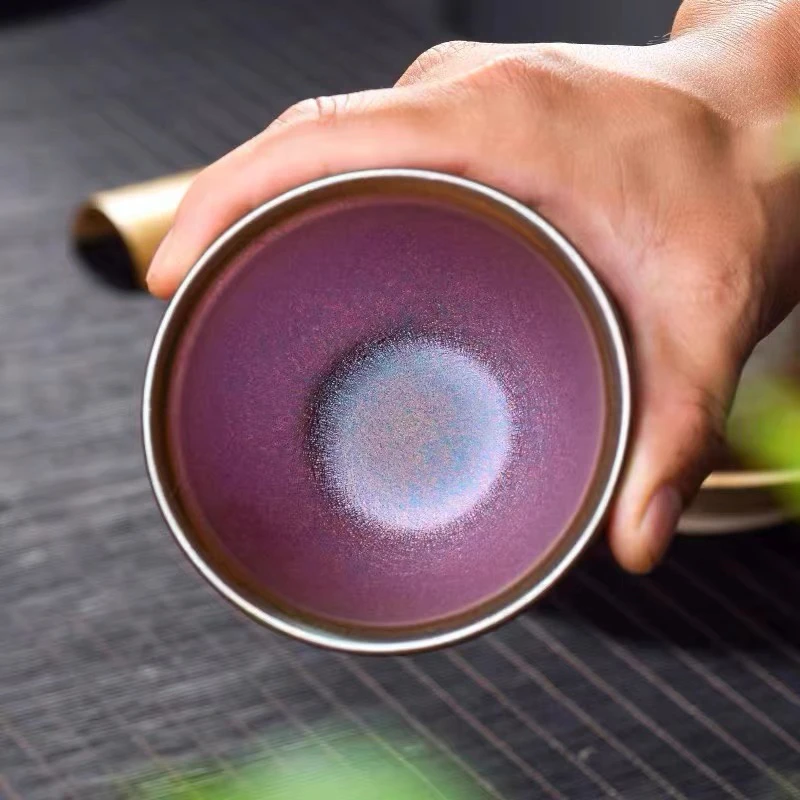 流光溢彩手工主人杯禅定杯茶盏茶杯茶器品茗杯功夫茶具