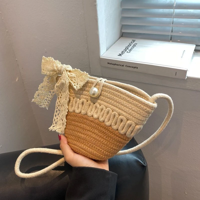 琦怡包包女爆款2024新款潮款编织包小包斜挎包女包单肩水桶包夏天