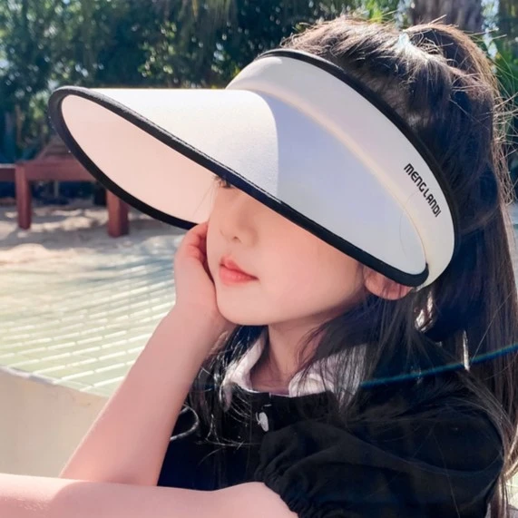 儿童帽子女童2024新款防晒帽夏款空顶帽防紫外线太阳帽时尚遮阳帽
