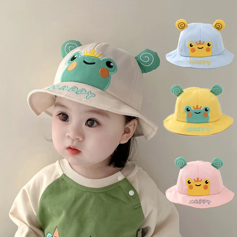 婴儿帽子春秋新款婴幼儿童渔夫帽可爱小青蛙鸭舌帽男女宝宝遮阳帽