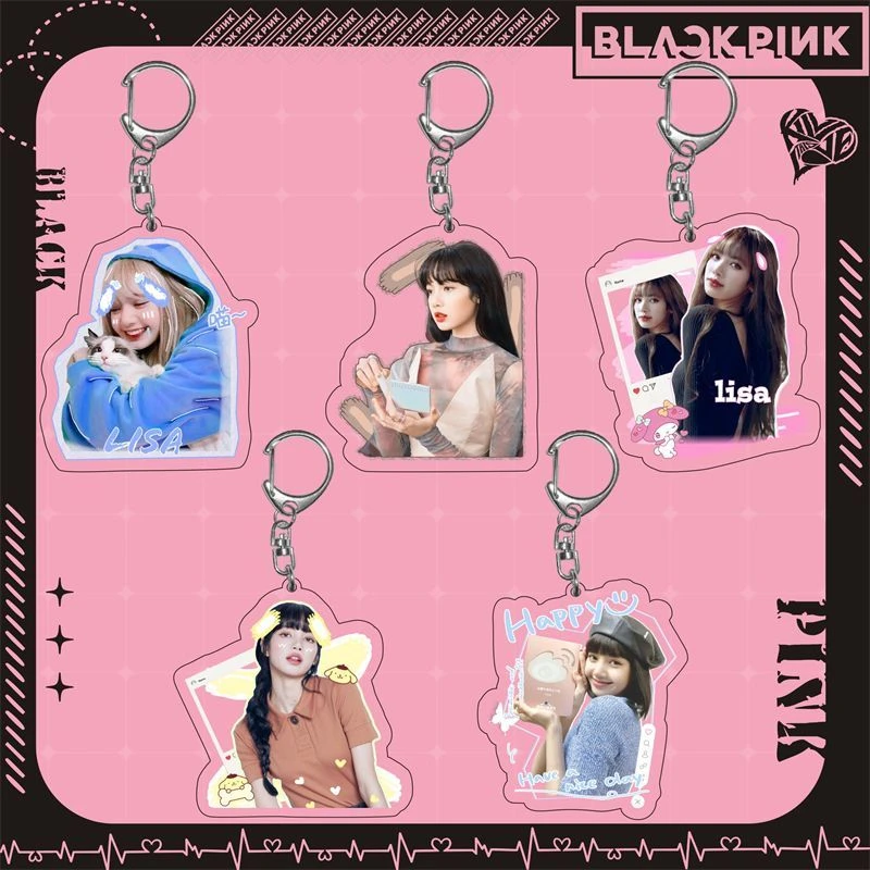 BLACKPINK粉墨LISA金珍妮明星应援周边亚克力双面挂件挂饰钥匙扣