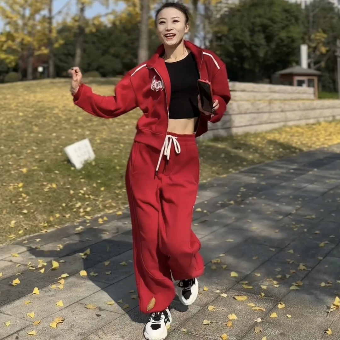 《纤瑞雪》加绒新品休闲时尚宽松运动341款加绒卫衣342款加绒卫裤