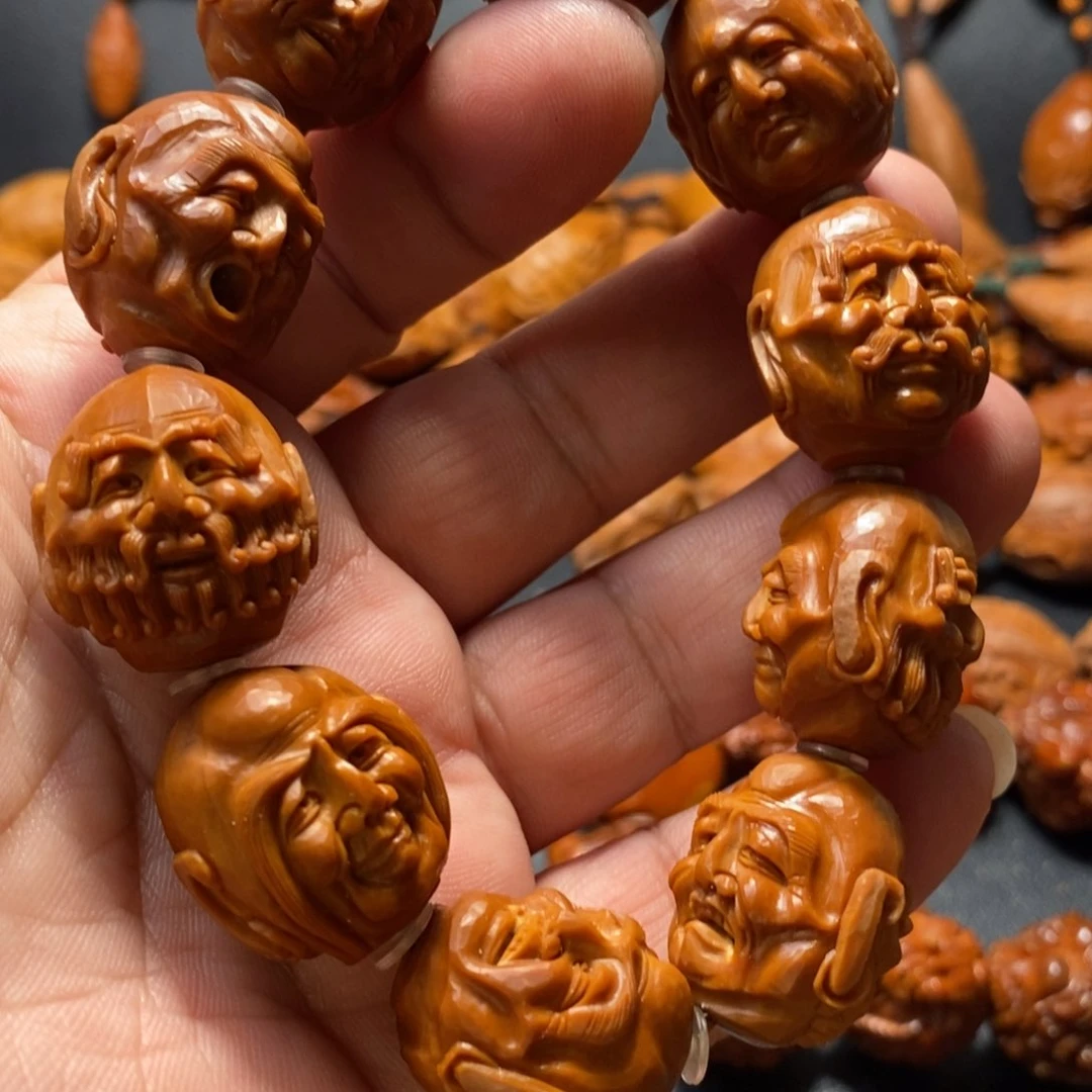 橄榄核核雕钢*十八罗汉21老铁核纯手工假一赔四