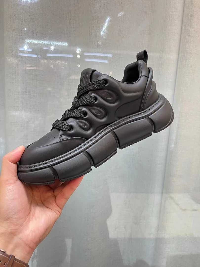 欧洲站潮牌男鞋2024新款真皮厚底增高运动休闲小白鞋轻便百搭板鞋