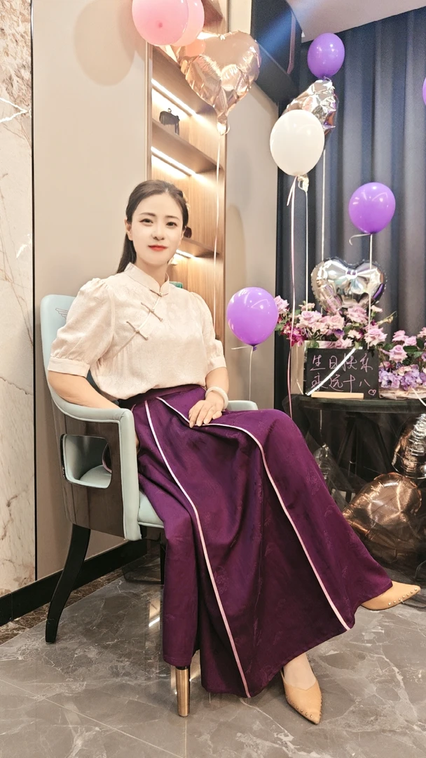 《学伊坊》女款桑蚕丝半身裙罗裙飘逸印花春夏日常国风百褶裙马面裙