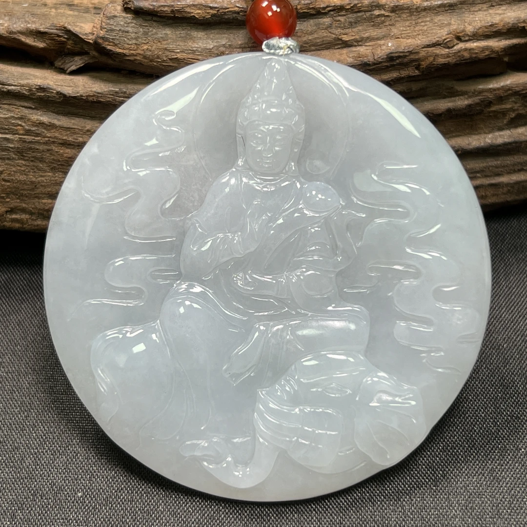 (生肖龙蛇)天然翡翠普贤菩萨挂件（YP1596）十二生肖守护神