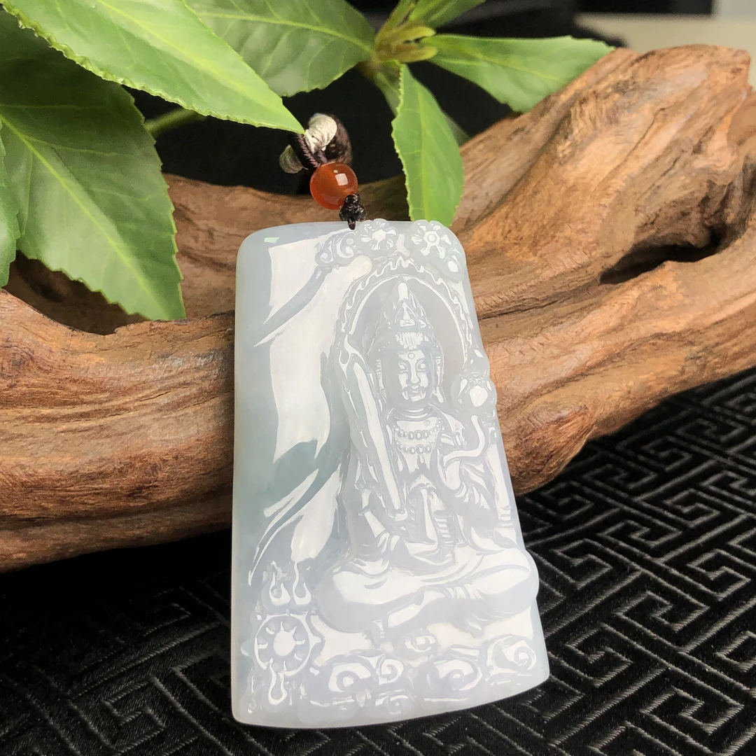(生肖牛虎)天然翡翠虚空藏菩萨挂件（YP2535）十二生肖守护神