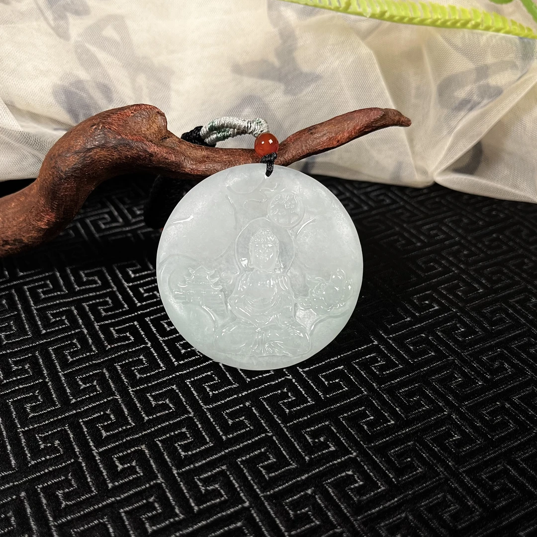 (生肖狗/猪)天然翡翠阿弥陀佛挂件（YP1870）十二生肖守护神