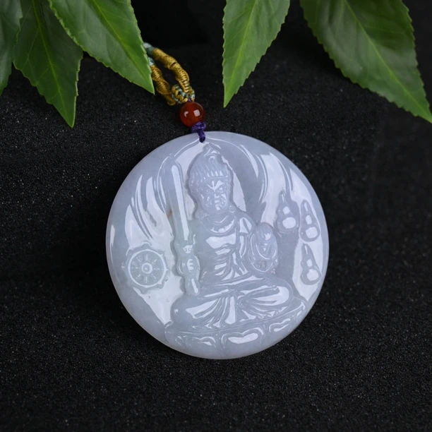 (生肖鸡)天然翡翠不动明王挂件（YP2953）十二生肖守护神