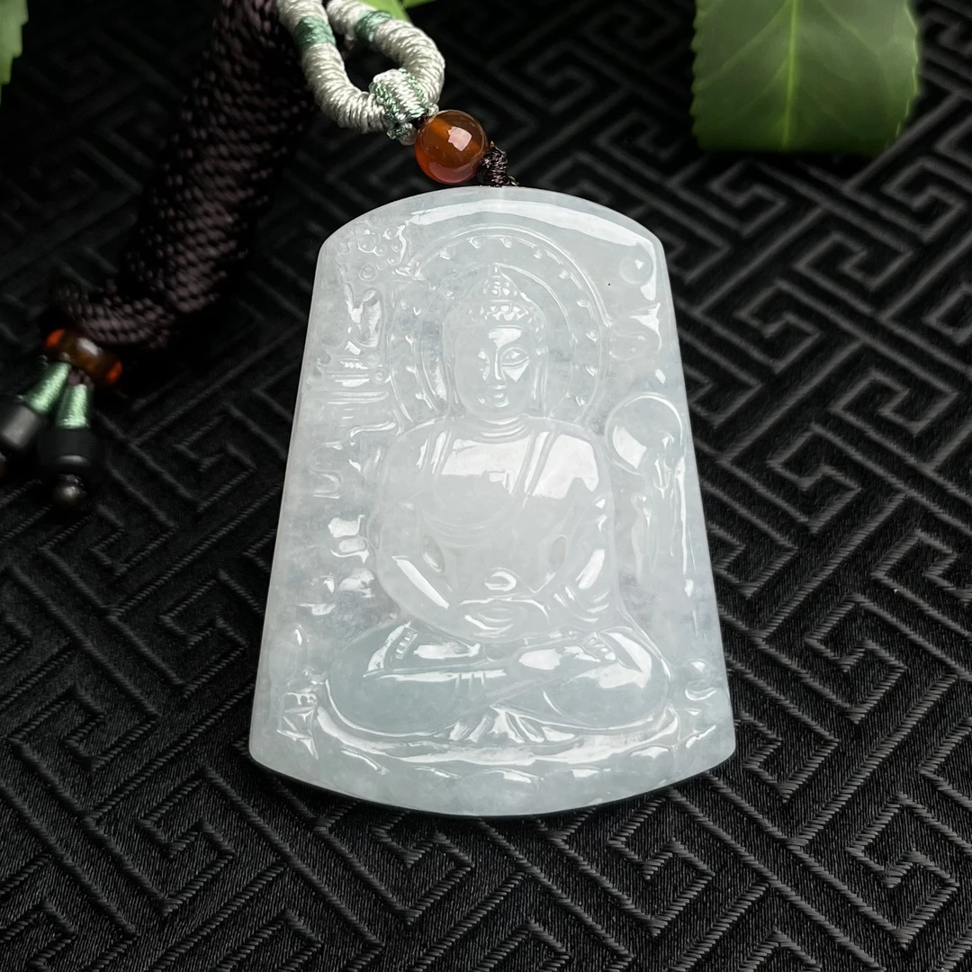 (生肖狗/猪)天然翡翠阿弥陀佛挂件(小)（YW8424）十二生肖守护神