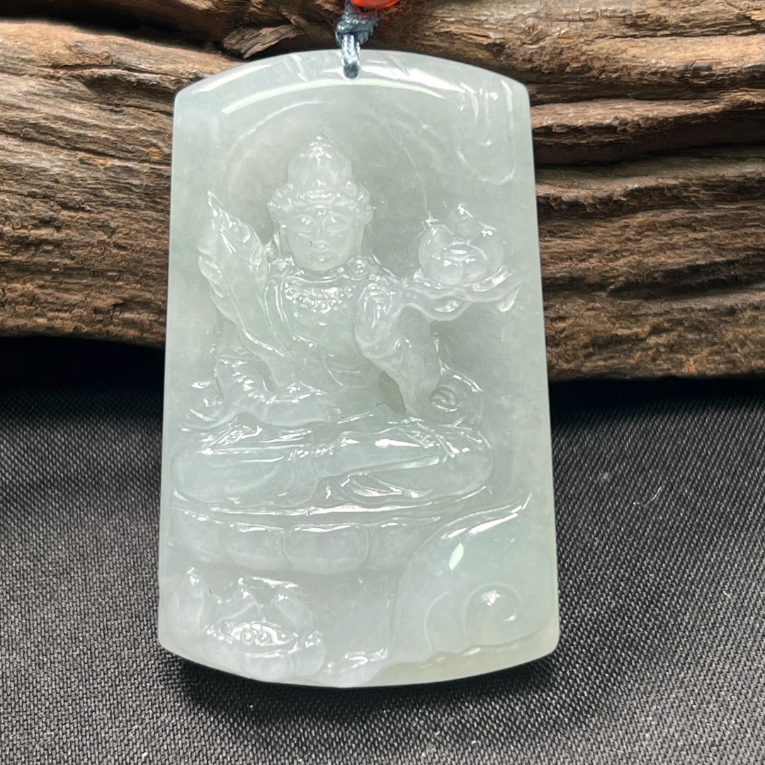 (生肖牛虎)天然翡翠虚空藏菩萨挂件(小)（YW6572）十二生肖守护神