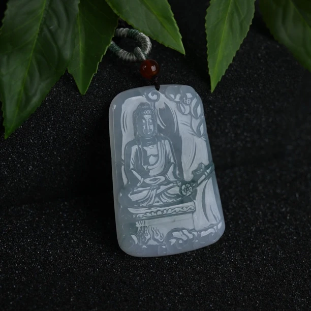 (生肖狗/猪)天然翡翠阿弥陀佛挂件（YW9145）十二生肖守护神