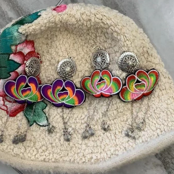 非金属布艺耳饰 唐汉布衣耳环孤品随机发