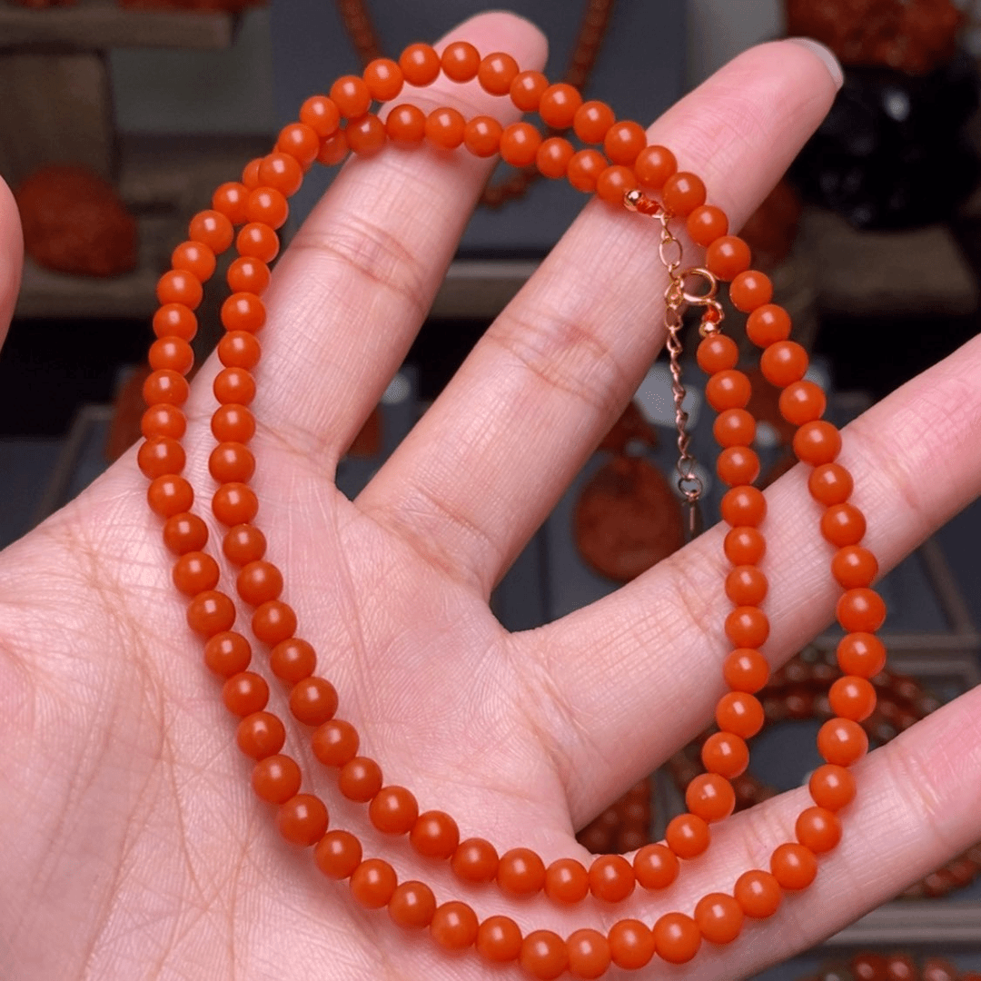 【闪购商品】南红玛瑙项链4m m未镶嵌