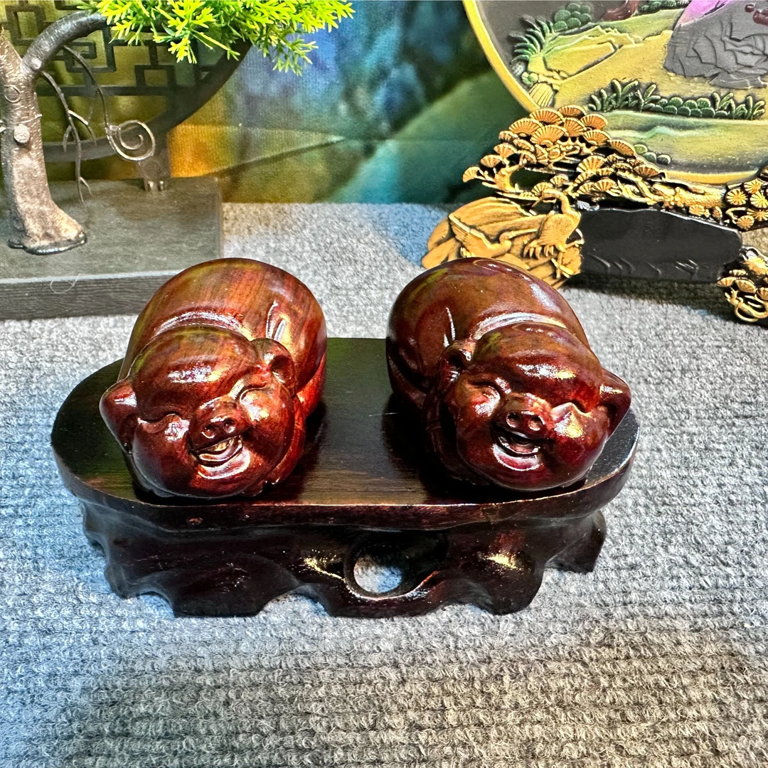 直播推荐 8公分一对小猪摆件