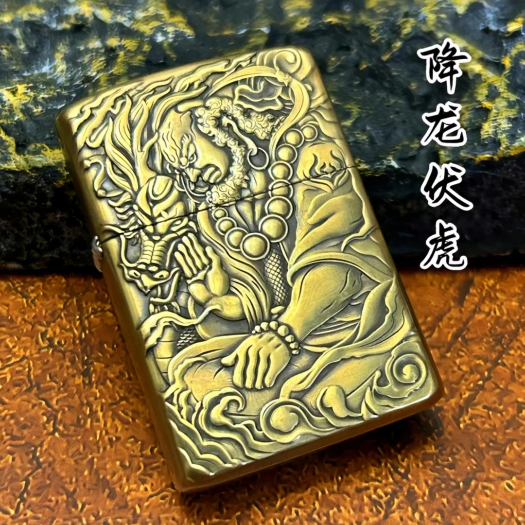 ZORRO佐罗盔甲打火机3D雕刻降龙伏虎战无不胜个性浮雕男士打火机