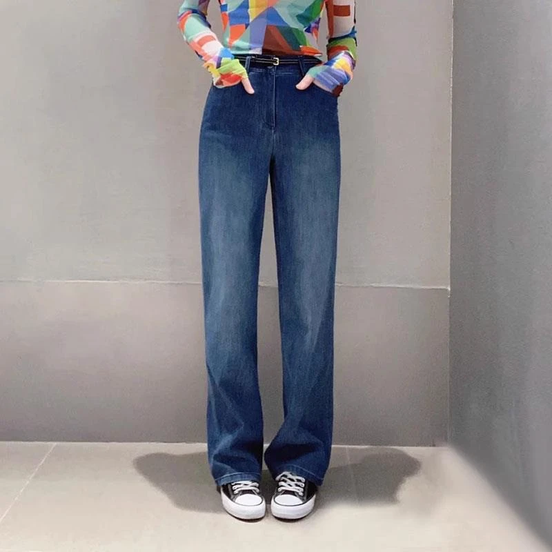 【GIRID AMSS】2024年休闲高腰水洗直筒阔腿长裤宽松香蕉牛仔裤女