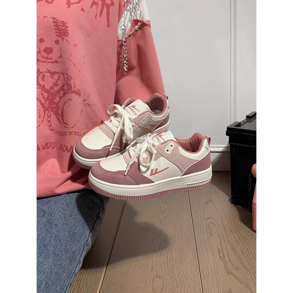 回力厚底板鞋女鞋2024新款运动休闲面包鞋子春秋百搭港风小白鞋