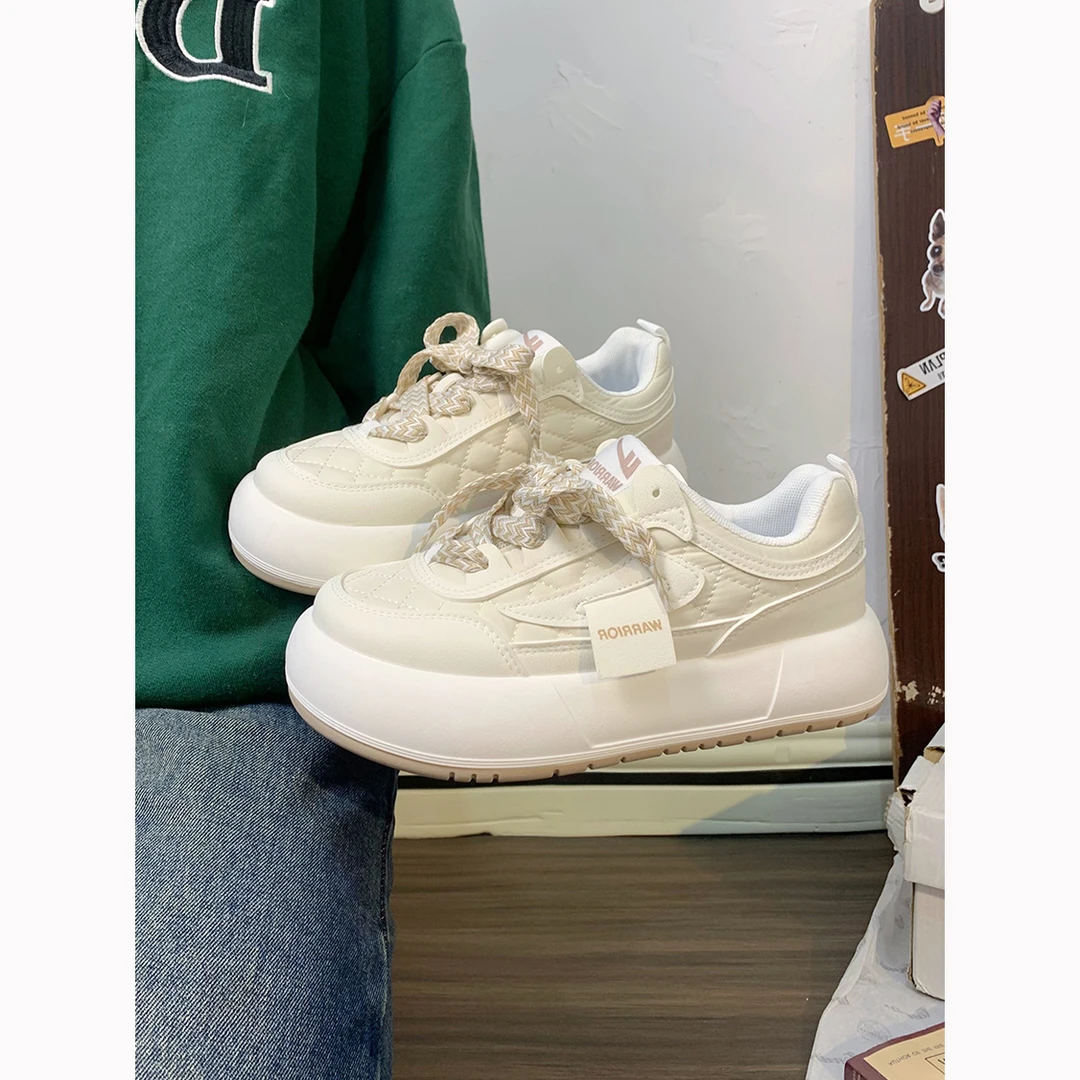 回力大头面包鞋鞋女2024春季新款厚底百搭小白鞋子ins潮韩版板鞋