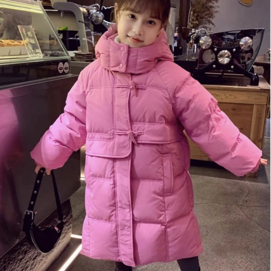 波司澄女童羽绒冬季2024新款中大童保暖韩版羽绒高端长款加厚洋气