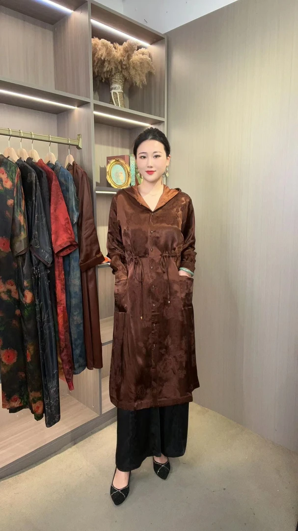 2024新款重磅老料连帽风衣