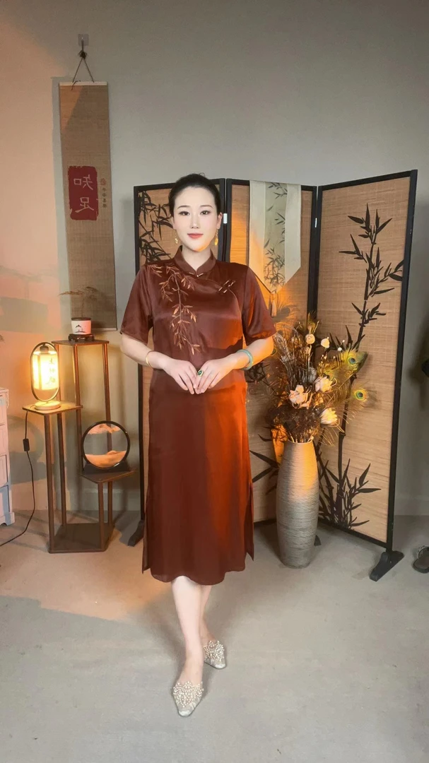 【金竹】2024款新中式高端重磅连衣裙