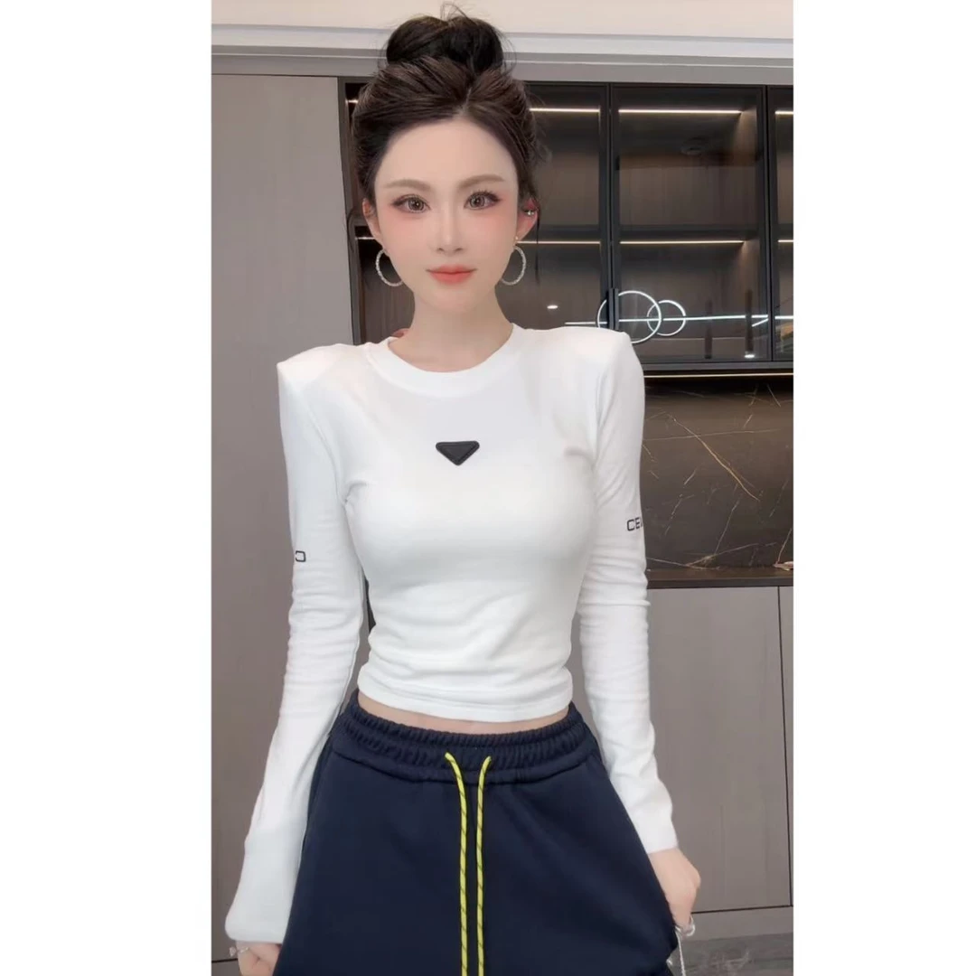 睿夕【倒三角】韩版小众设计圆领套头字母印花T恤