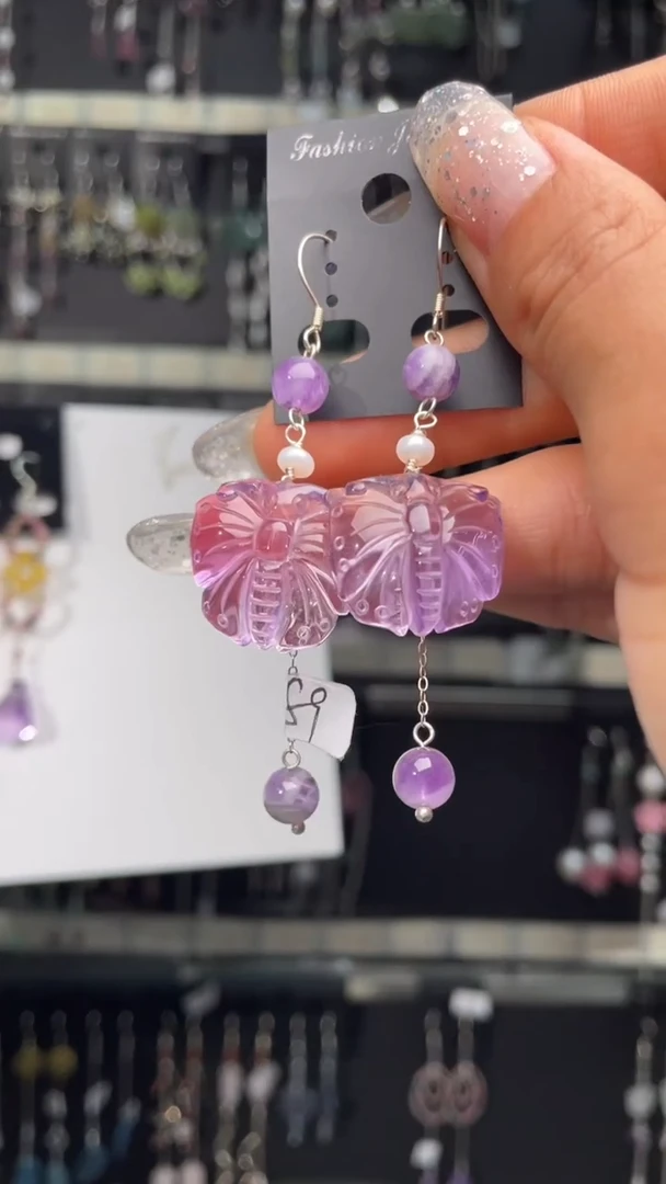 【闪购商品】水晶耳饰银S925镶嵌会默守静