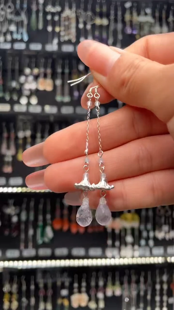 【闪购商品】水晶耳饰银S925镶嵌隔壁老王他姑姑