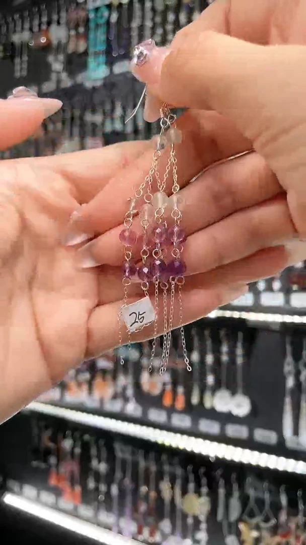 【闪购商品】紫晶耳饰银S925镶嵌喜欢拍