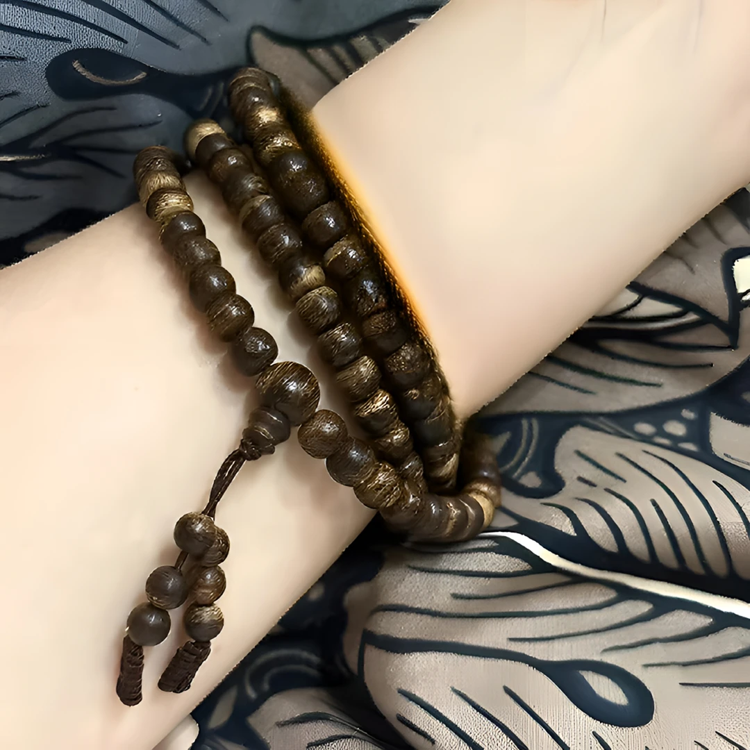 野生芽庄6A补C库雷料留疤白棋沉水5*6多圈沉香木（纹理随型发其一