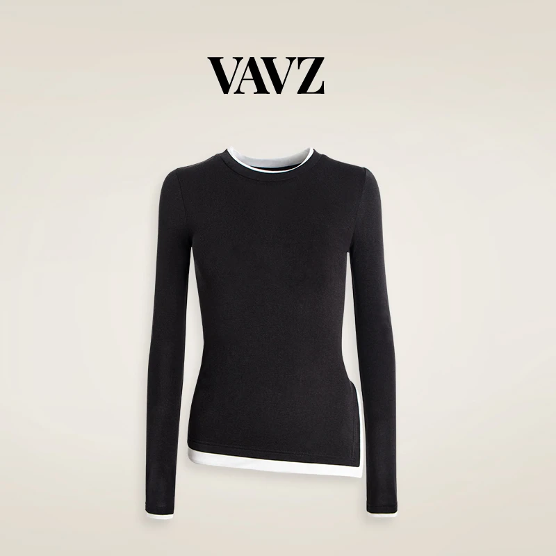 VAVZ设计感假两件修身长袖T恤DT3447