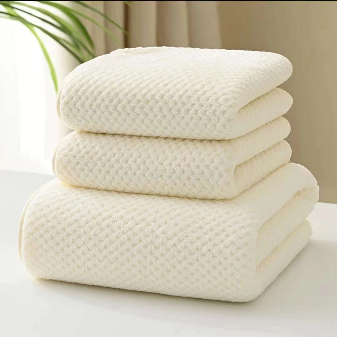 洗脸洗澡柔软亲肤华夫格珊瑚绒