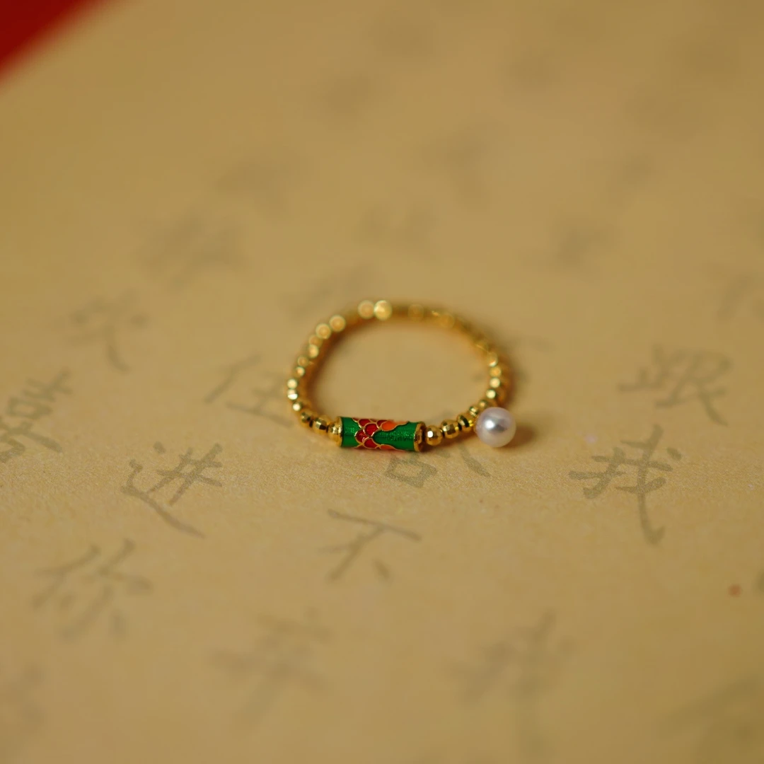 观鲤18k金烧蓝戒指（克重以质检为准）