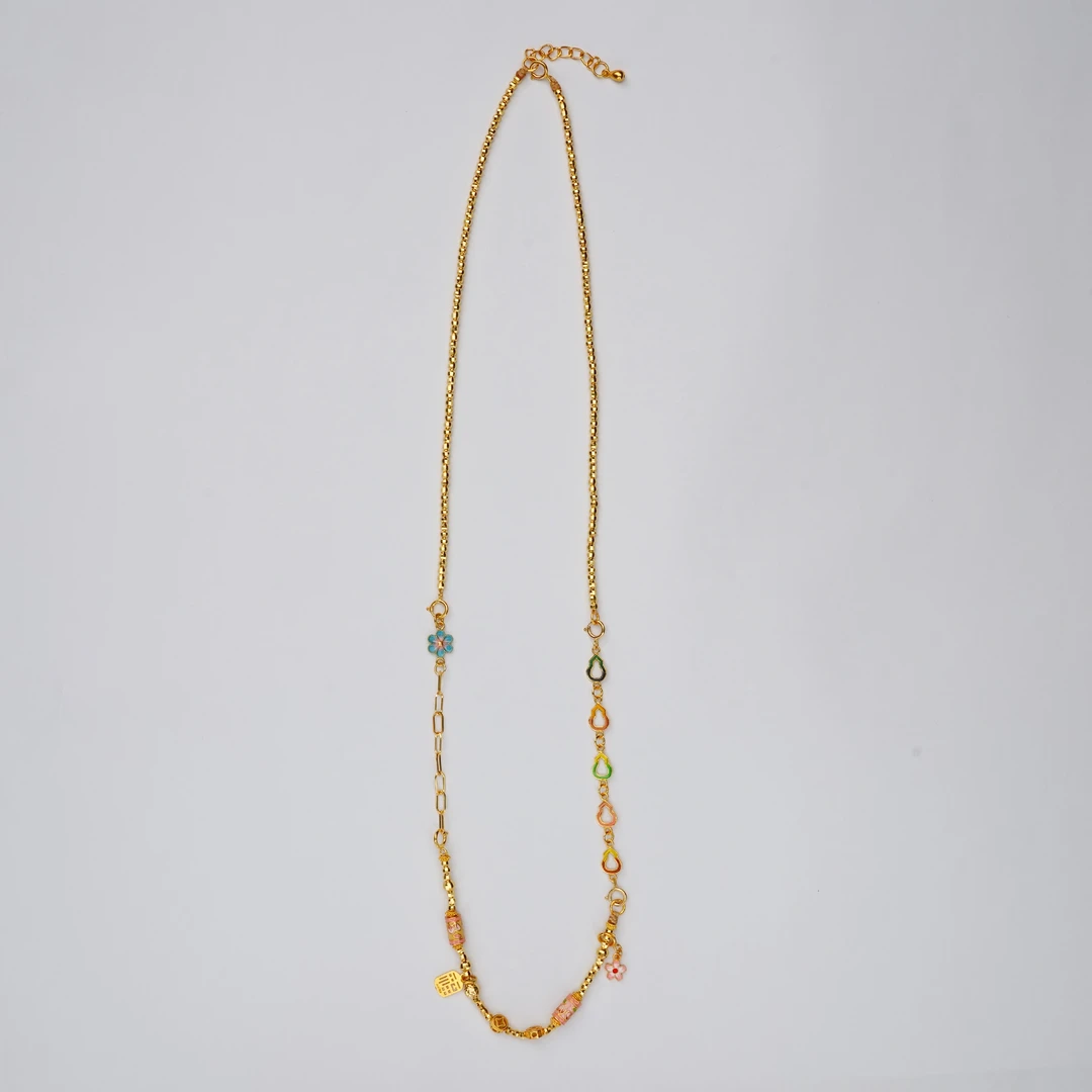 禧金18k金烧蓝项链手链多用款万能链 葫芦渐变