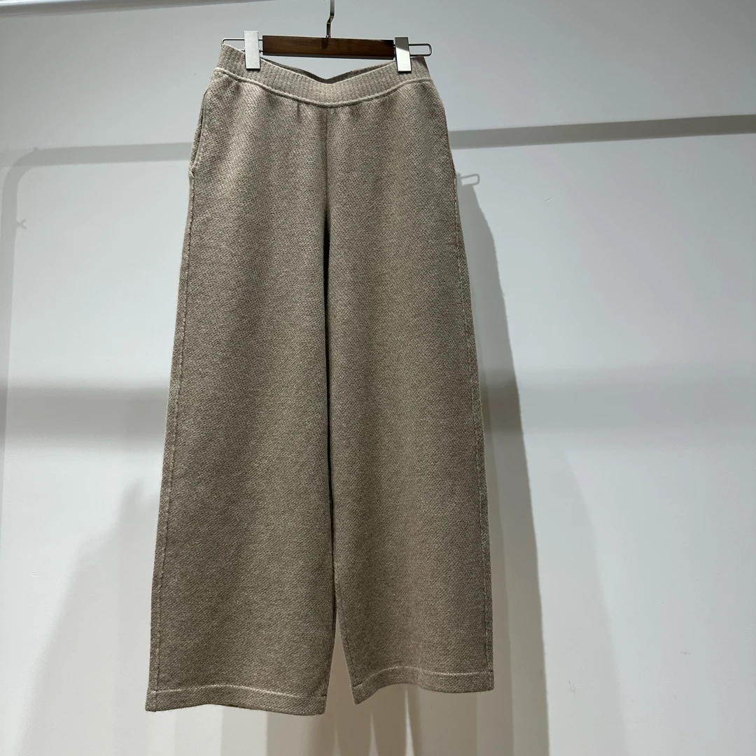 向前裤 小桂花针直筒裤 宽松双兜松紧