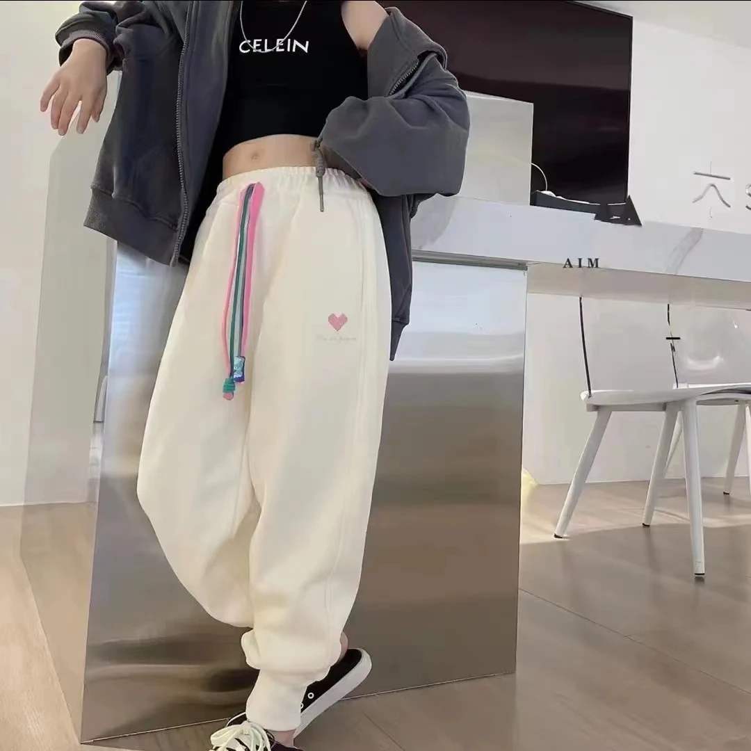 女童裤子儿童运动裤加绒女童中大童休闲卫裤2022新款