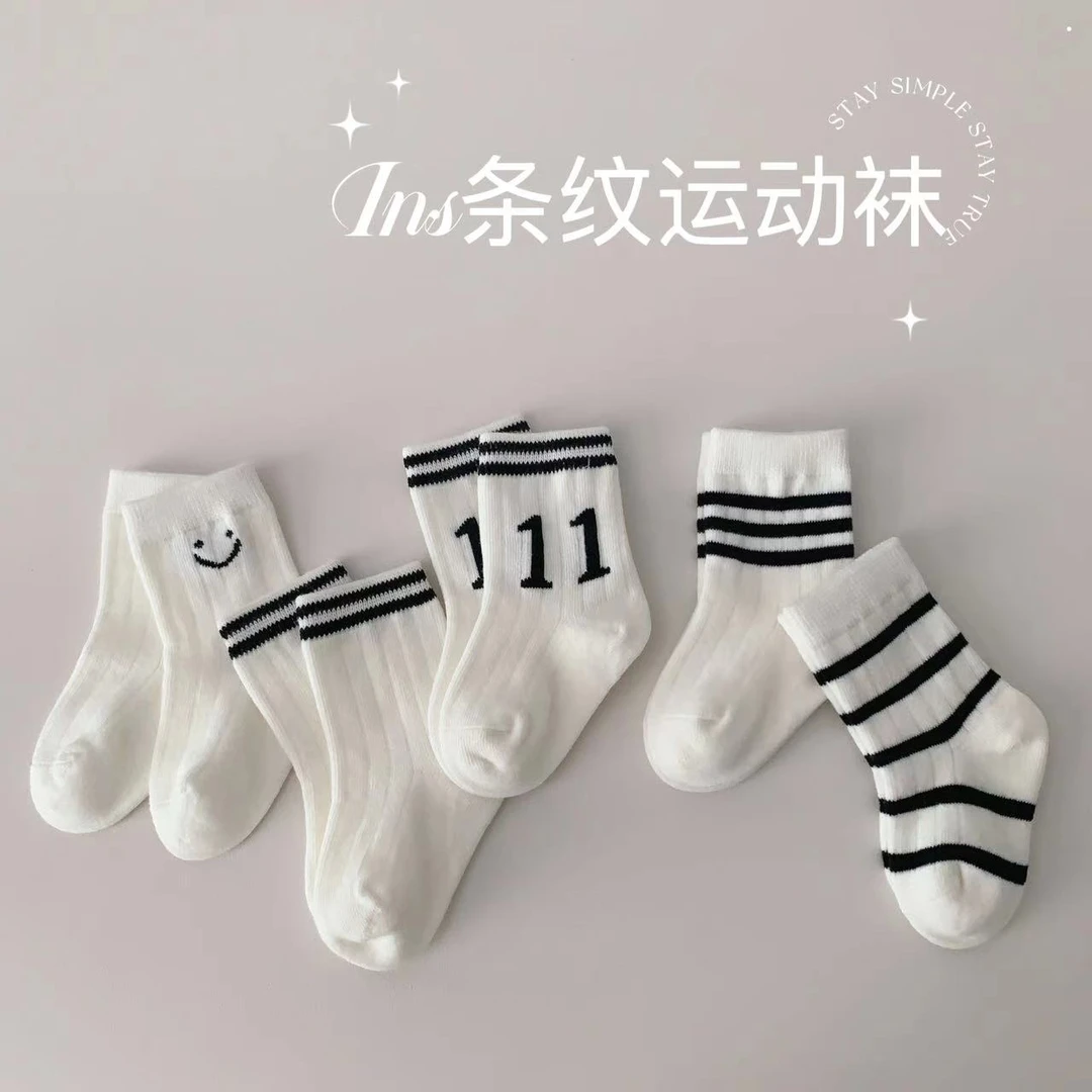 儿童秋冬童袜白色百搭学院风ins日系韩版学生春秋季不勒腿中筒袜