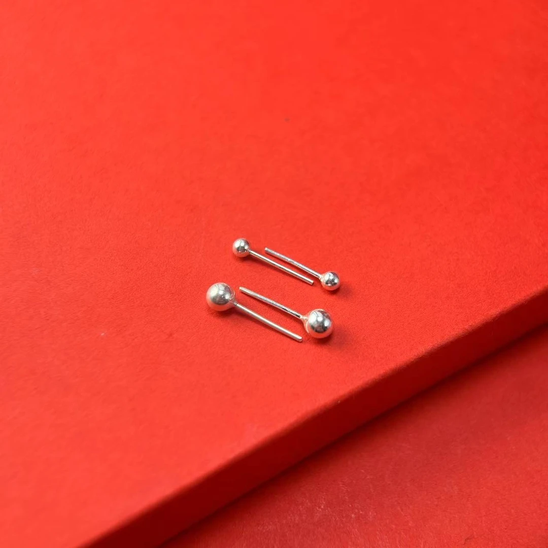 足银耳饰  足银纯手工 足银小耳钉