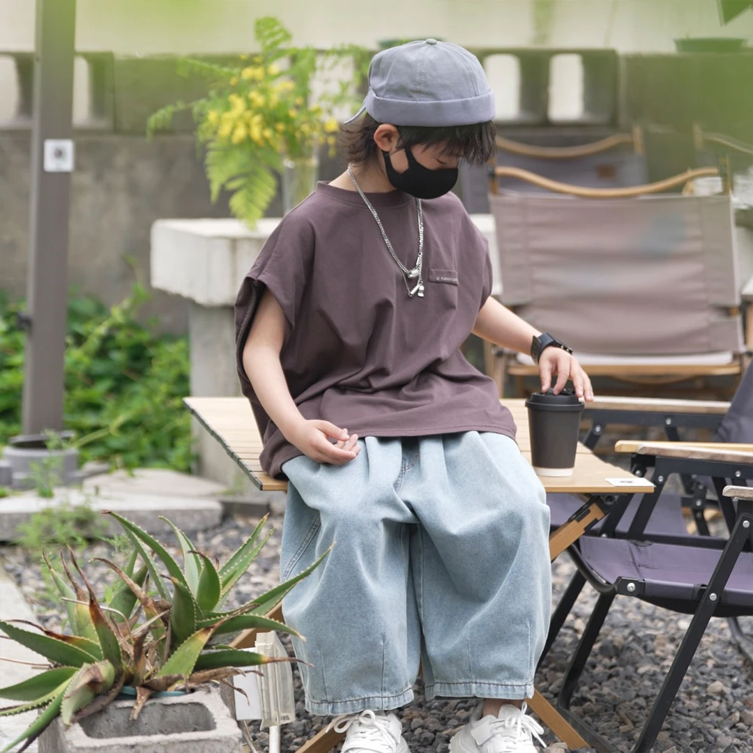 【刘刘妈】2024夏季新款百搭牛仔七分裤简约宽松松紧夏款时尚水洗