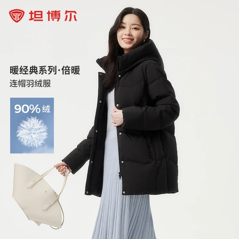 坦博尔中长款羽绒服女妈妈装中老年蓄热冬季保暖外套TBF510506Z