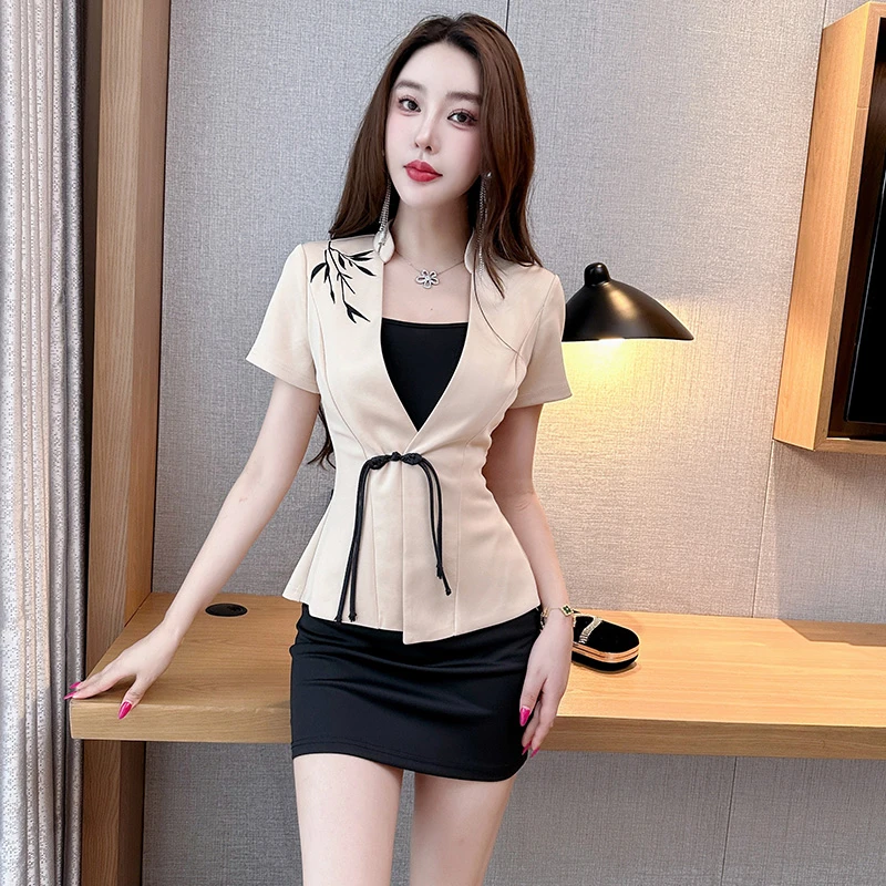 夜场上班衣服减龄套装收腰遮肚包臀裙spa足浴技师工作服柔式衣服