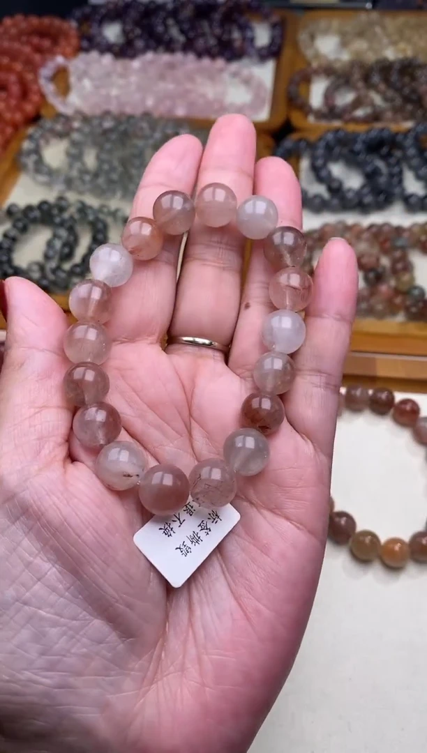 【闪购商品】水晶手串未镶嵌 14-24粉兔毛手串