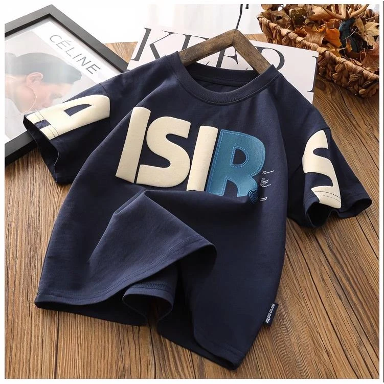 男童夏季短袖T恤2025新款中大童时尚洋气宽松儿童男孩帅气6-15岁